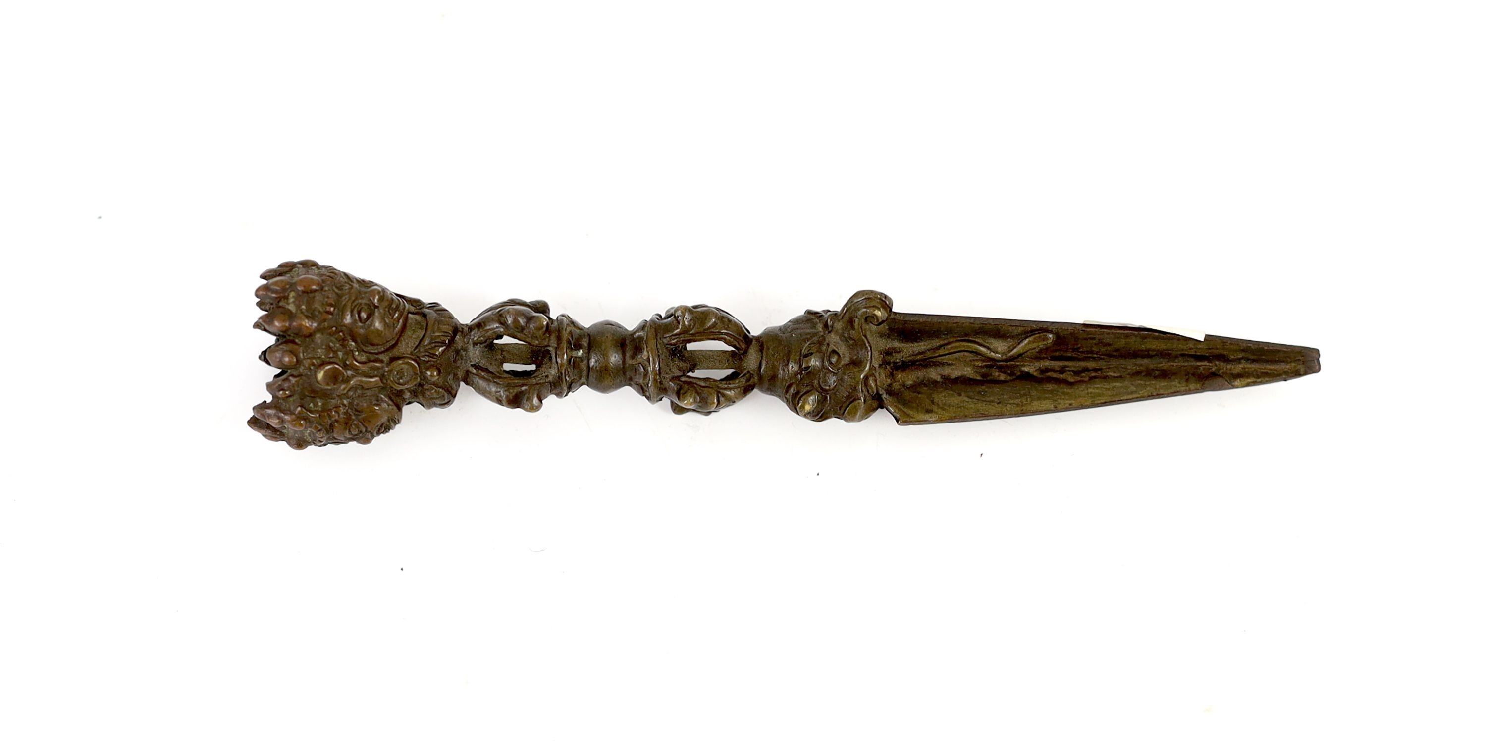 A Tibetan bronze Purba, 17th/18th century, 18cm